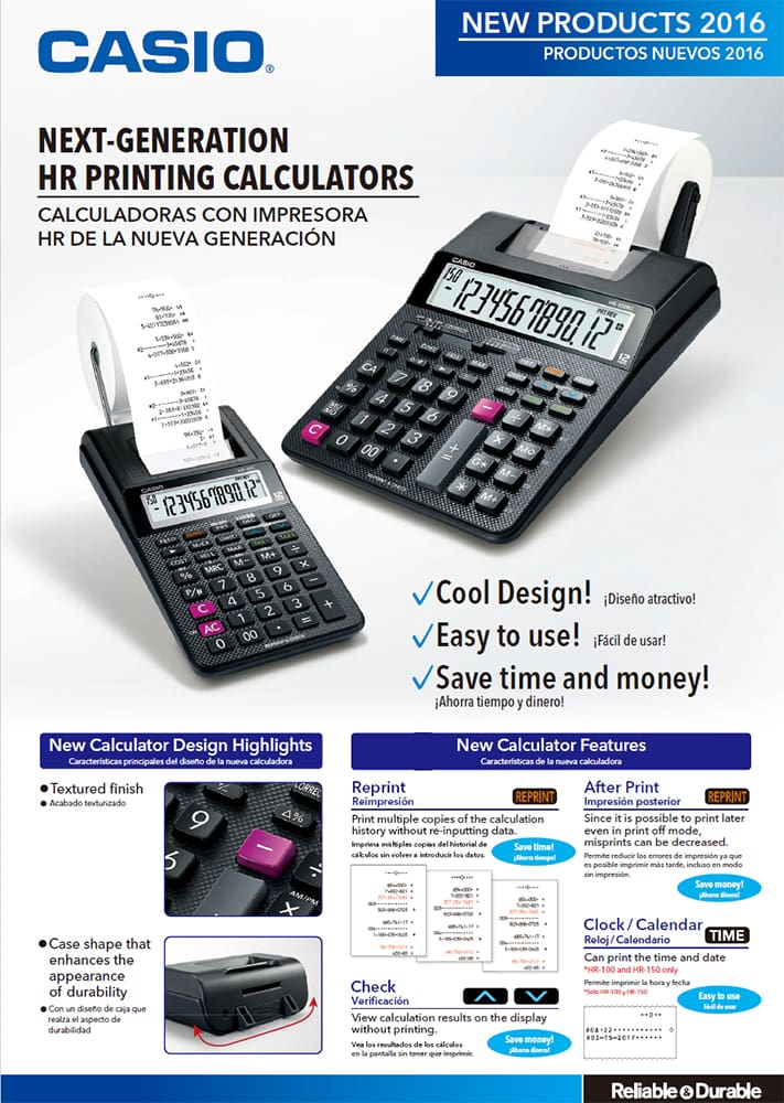 Catalogue des calculatrices imprimantes RH