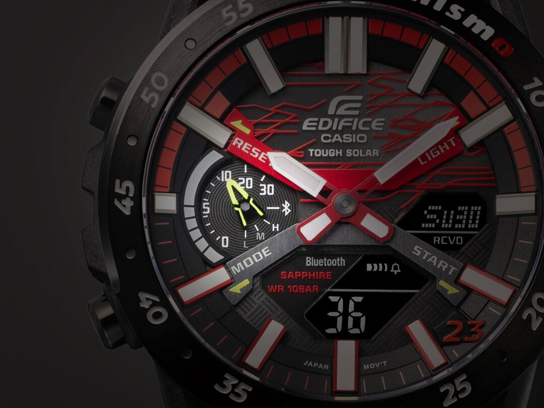 Nahaufnahme der Edifice Nismo MY23 Edition 