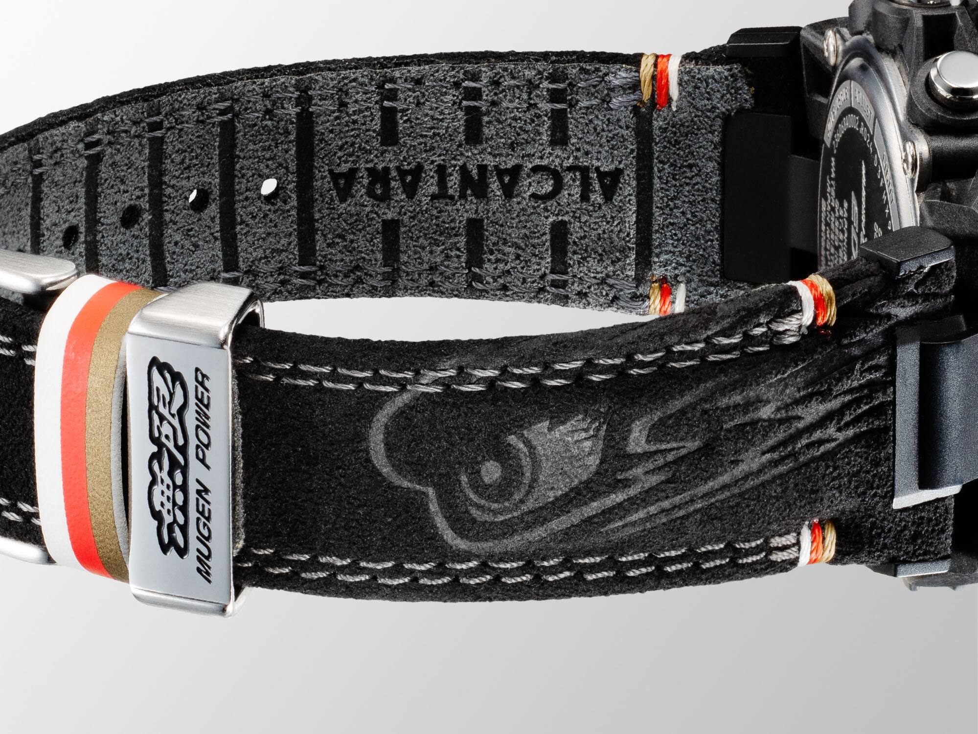 Das Armband der ECB-40MU aus Alcantara-Stoff