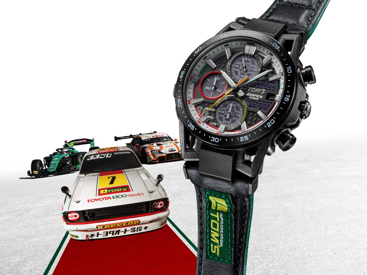 Das Edifice Jubiläumsmodell EFS-S641TMS als Hommage an Tom’s ersten Rennwagen