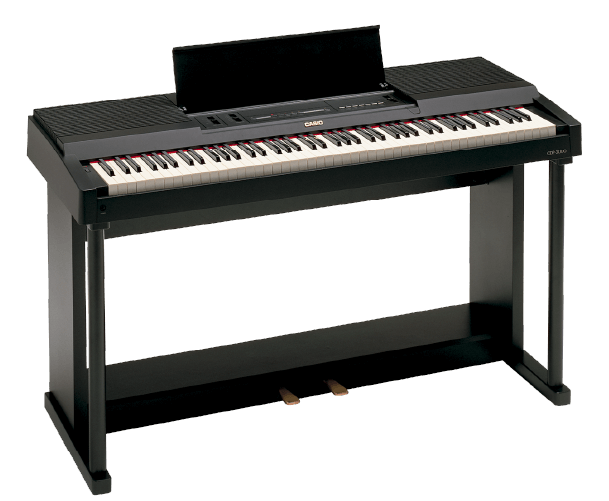 Das CDP-3000 Keyboard auf einem Ständer aufgestellt