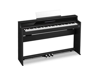 Das schwarze AP-S450 Digitalpiano. Das Bild verlinkt zur Produktseite.