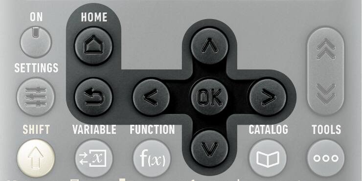 Detailaufnahme der Cursor-Tasten des fx-82 Taschenrechners.