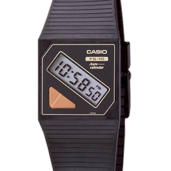 Casio Armbanduhr PELA FS-10 in schwarz mit digitaler Anzeige: die flachste Armbanduhr mit nur 3,9 mm Höhe