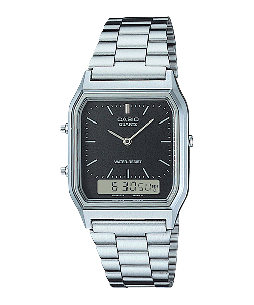 Die silberne Casio AQ-230A-1DMQ Edelstahluhr aus der Edgy Collection