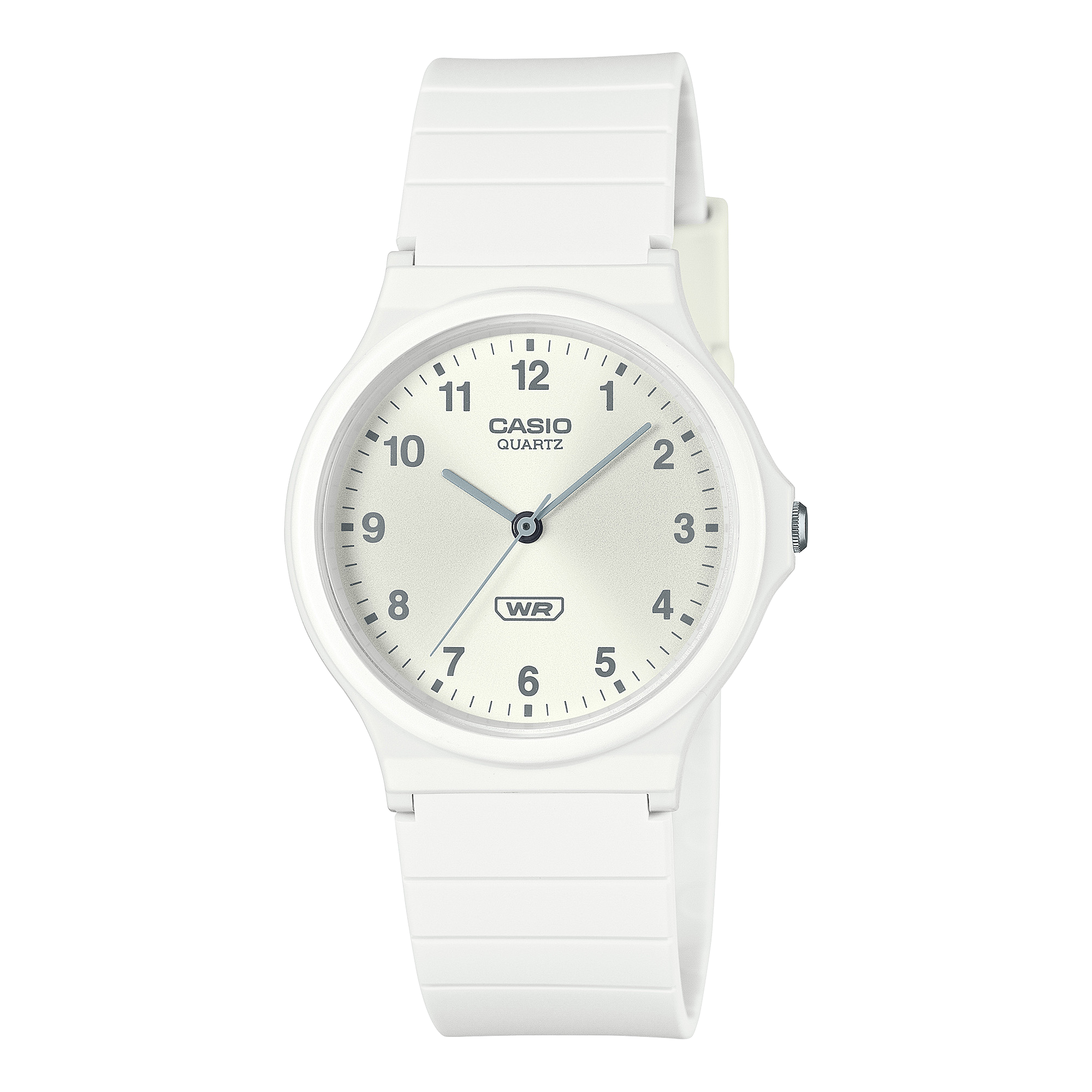 Die weiße Analoguhr MQ-24B-7B von Casio