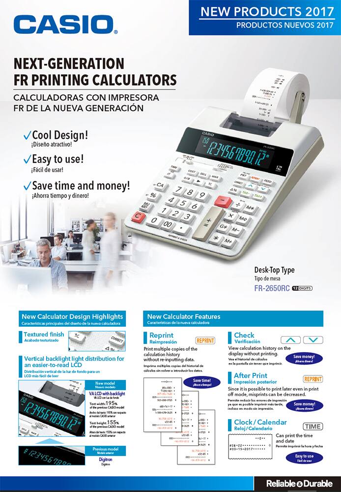 calculadora casio reprint e check