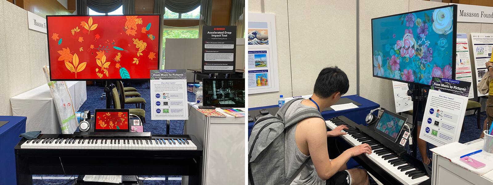 Transforma a música tocada no piano em imagens! Tapeçaria musical!