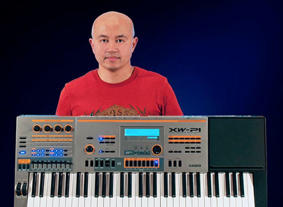 Frank Lucas behind XW-P1 synthesizer