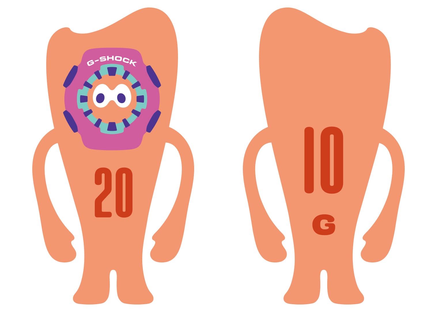 G-Shock und Nigo kreierten den orangenen Wang Teng. Das Bild verlinkt zur Produktseite der GA-110-1B Armbanduhr.