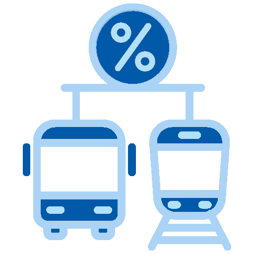 Icon zu Deutschlandticket: Prozente auf Bahn und Bus