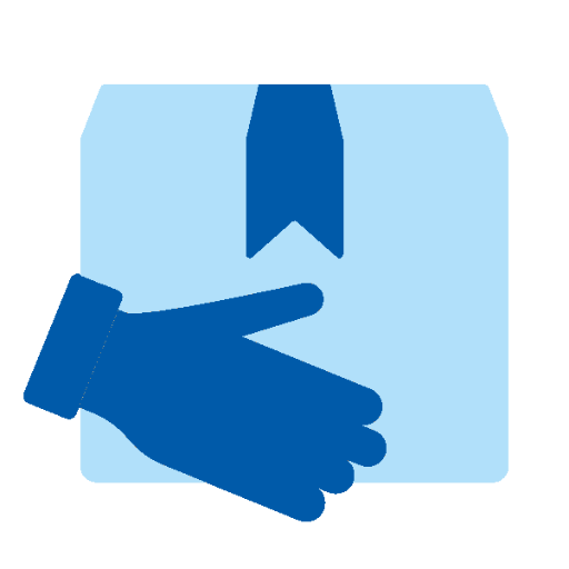 Icon zu Privatpaketen: eine Hand trägt einen Karton