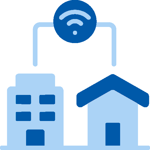 Icon zu Homeoffice: Arbeit im Büro und im Gebäude