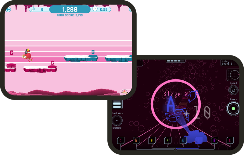 Screenshots der Minispiele in der App