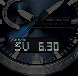 Es wird dargestellt, wie die Zeiger zur Seite geschoben werden, wenn sich mit dem LCD überlappen