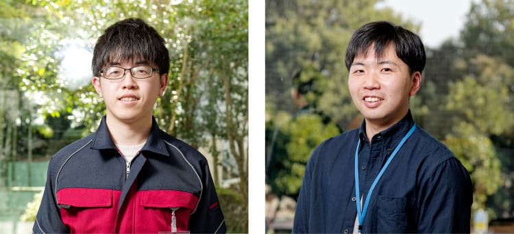 Die Qualitätstester und der Ingenieur von CASIO nebeneinander