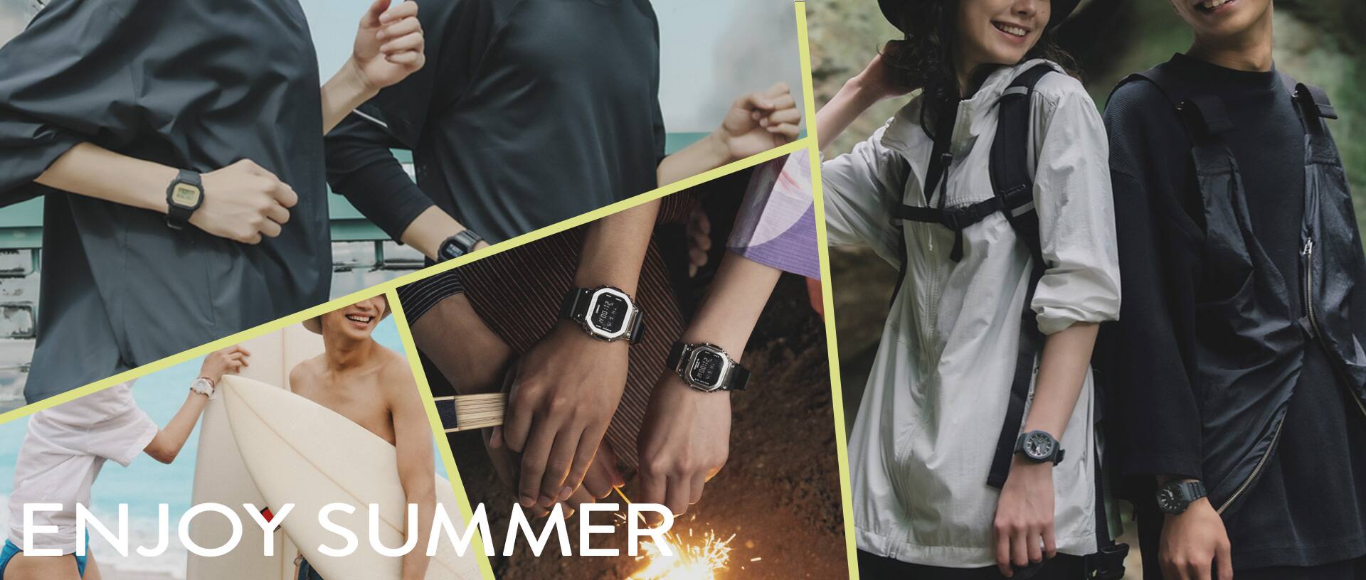 An den Hanggelenken von unterschiedlichen Personen befinden sich verschiedene Casio Uhren 