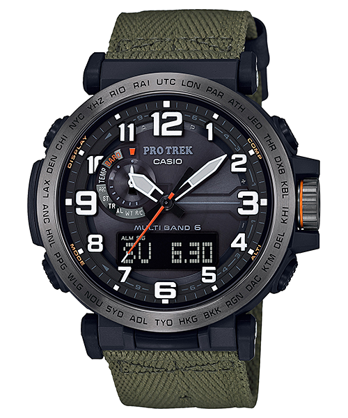 Die Pro-Trek PRW-6600YB-3 mit grünem Band und Bluetooth-Link