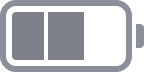 Illustration: Zwei Balken von drei im Akku.