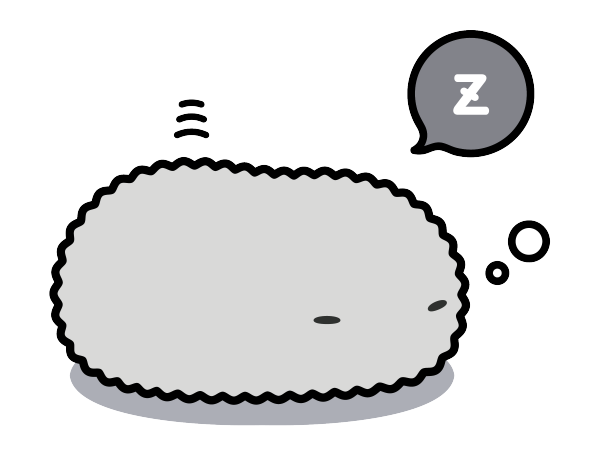 Illustration eines schlafenden Moflins