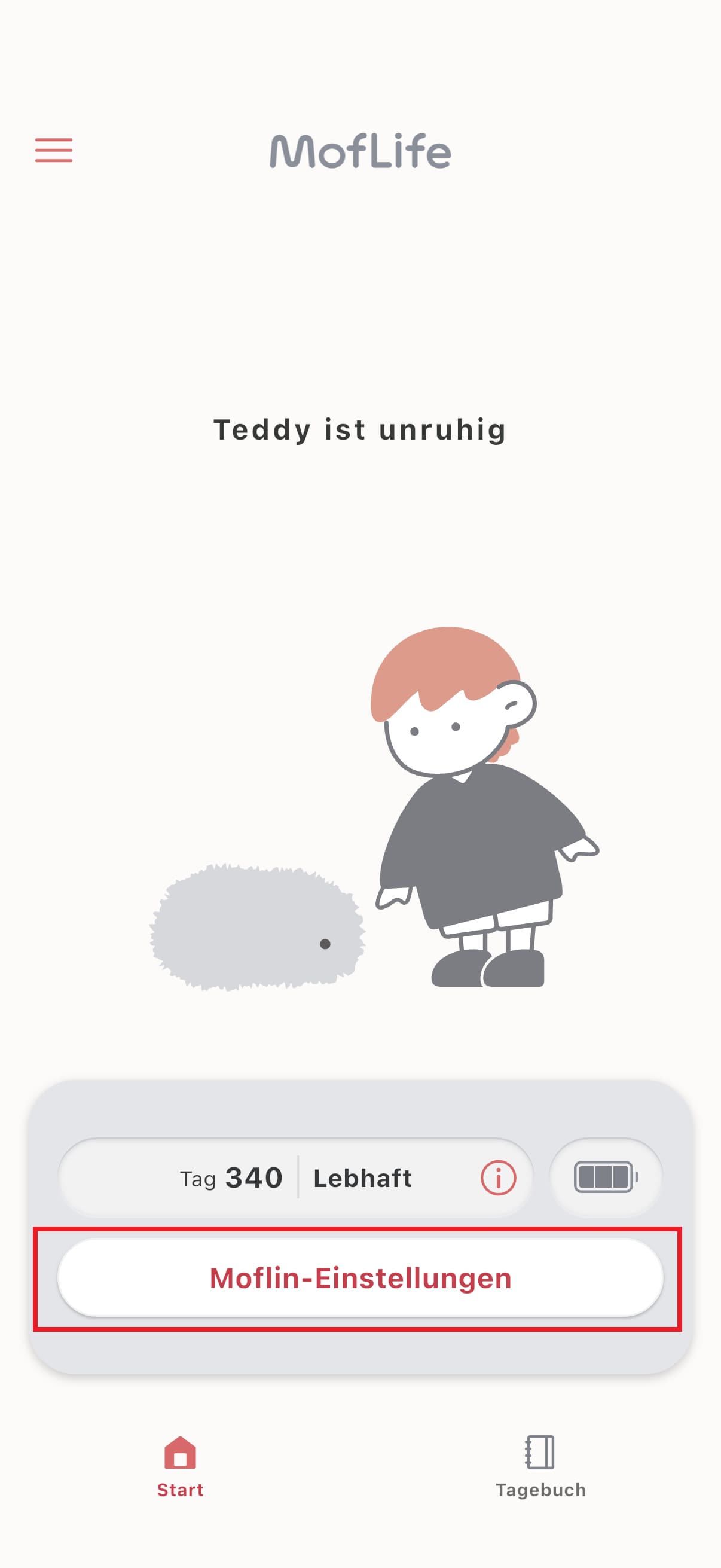 Screenshot der Moflife-App.