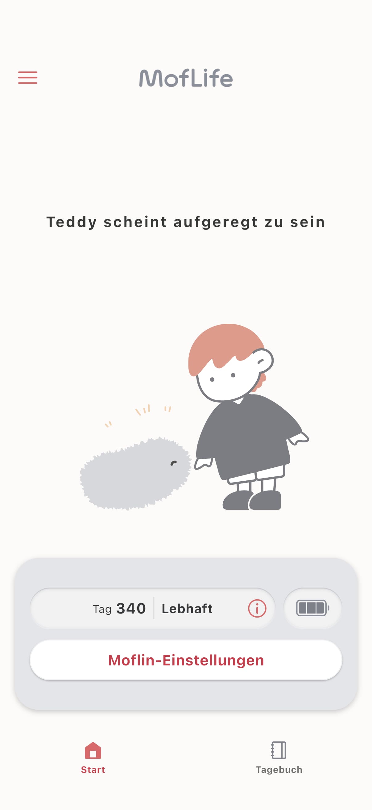 Screenshot der MofLife-App: Anzeige der Emotionen