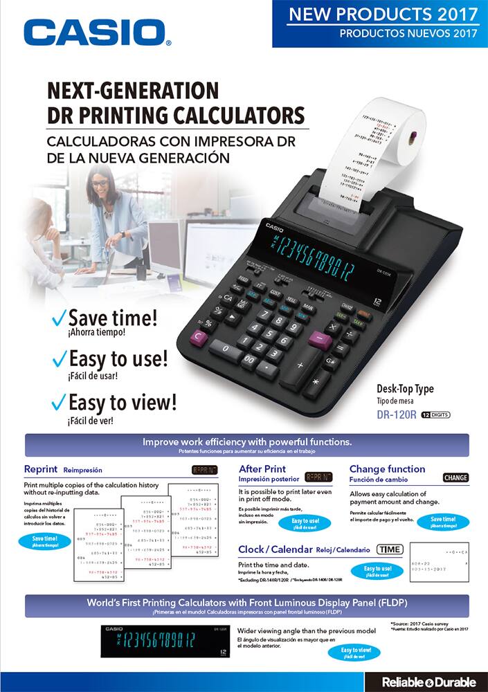 Catálogo de calculadoras de impresión DR
