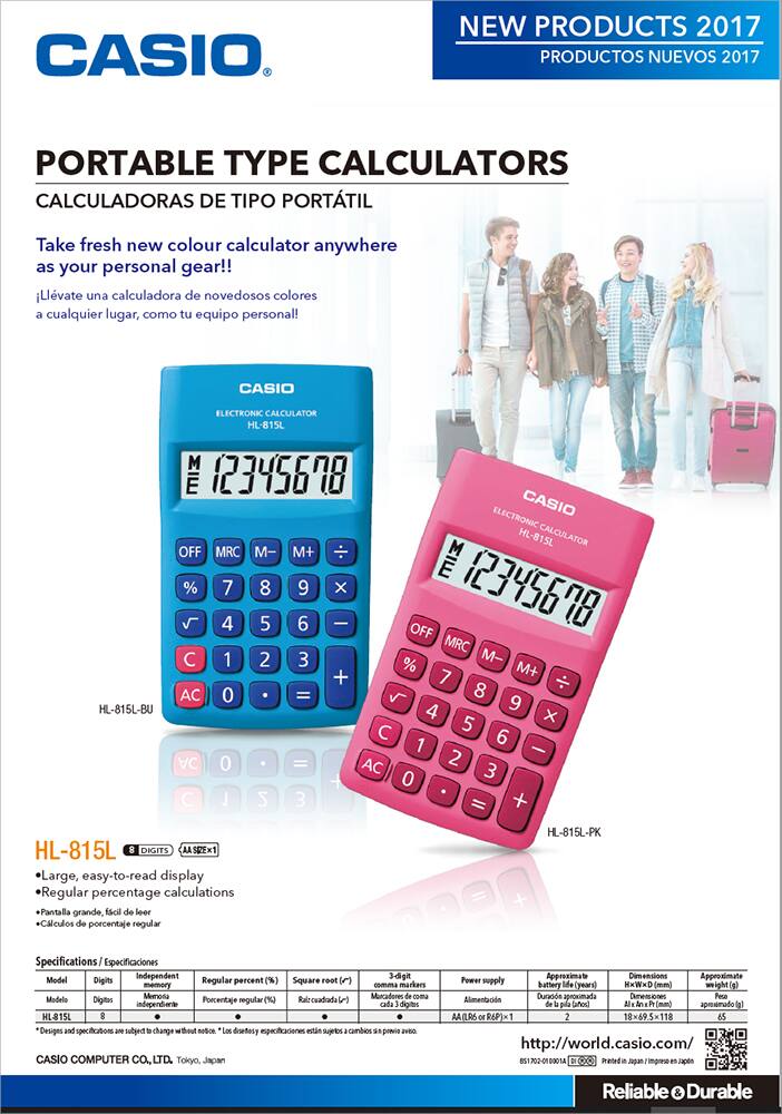 Catálogo de calculadoras portátiles