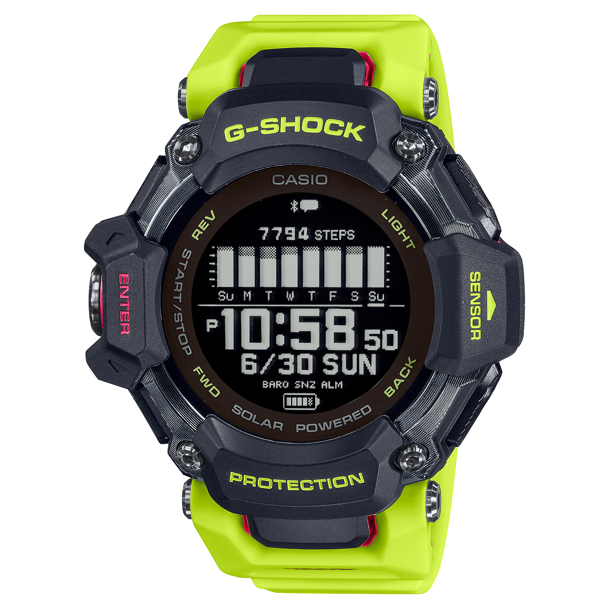 El G-Shock GBD-H2000-1A9 con correa amarilla