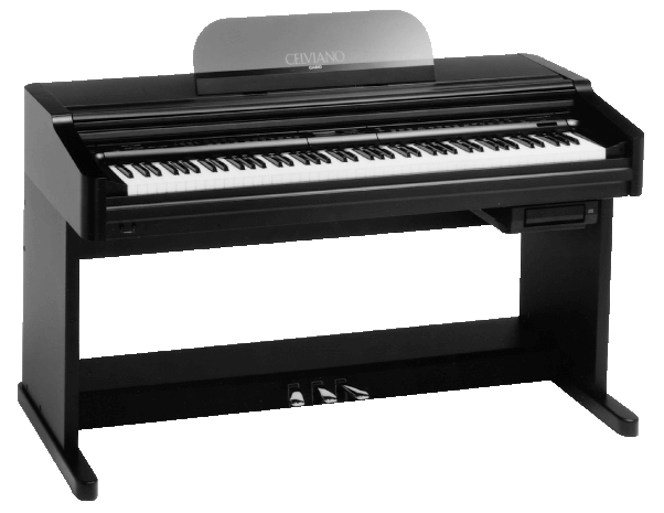 El teclado Celviano AP-7 sobre un soporte negro