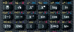 Primer plano de las teclas de la calculadora científica de CASIO