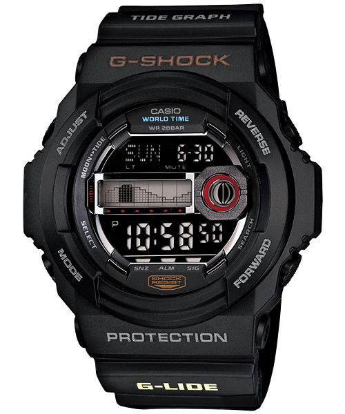 "GLX-150-1ER" de G-SHOCK con indicación de las fases de la luna