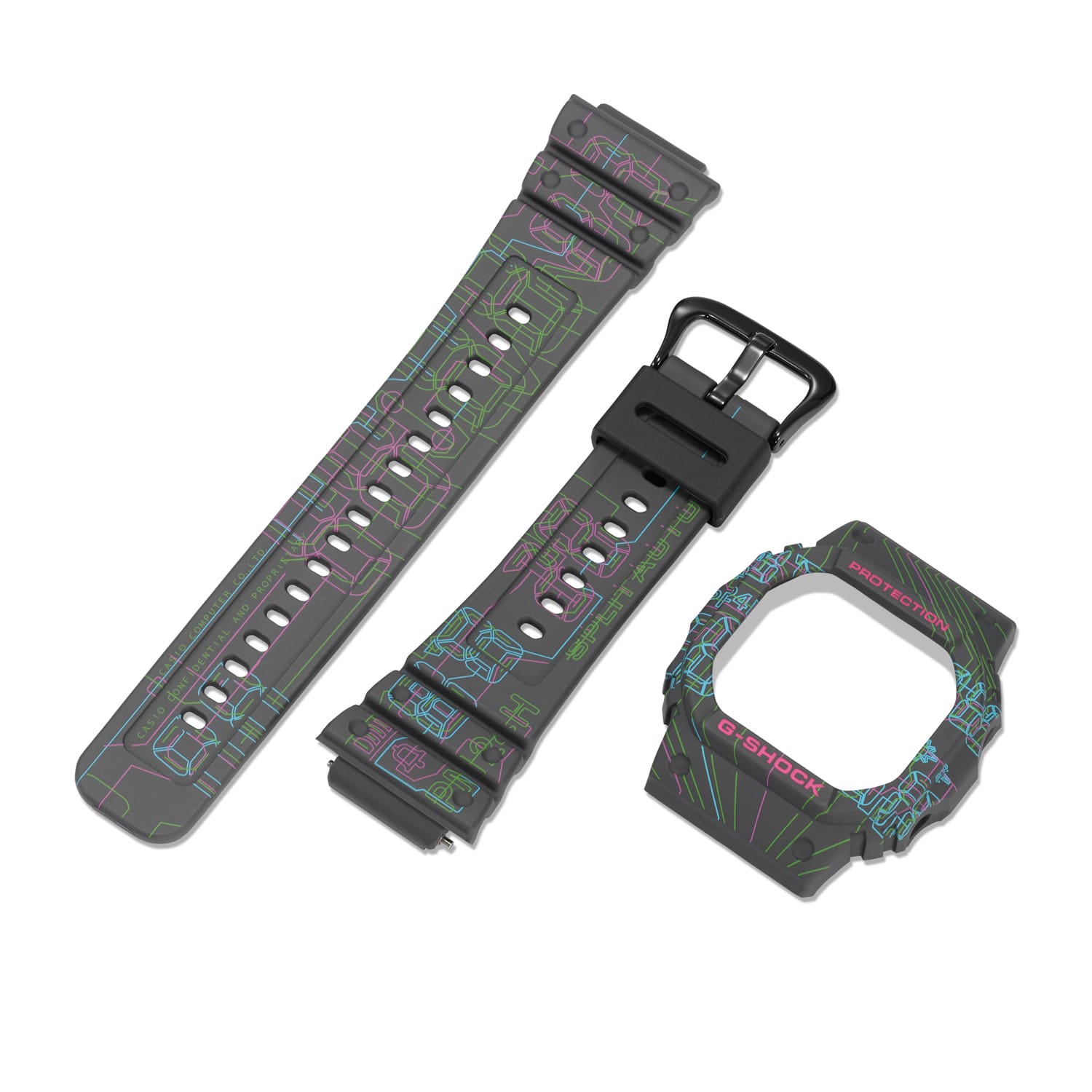 Individual parts of the G-Squad DW-H5600 