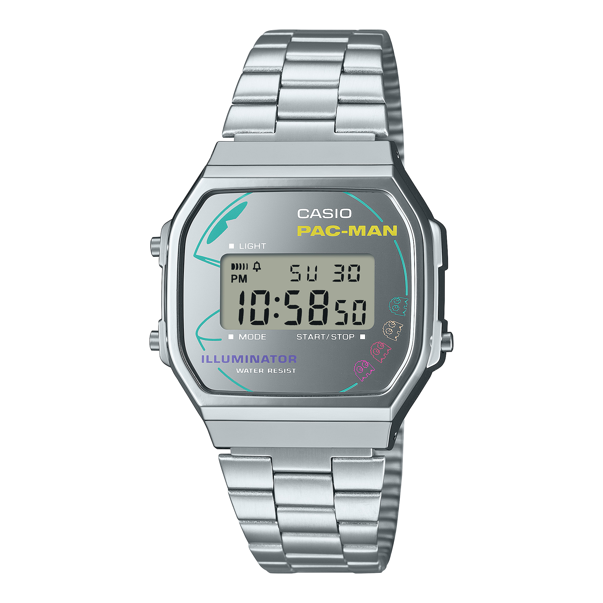 The silver A168WEPC digital watch