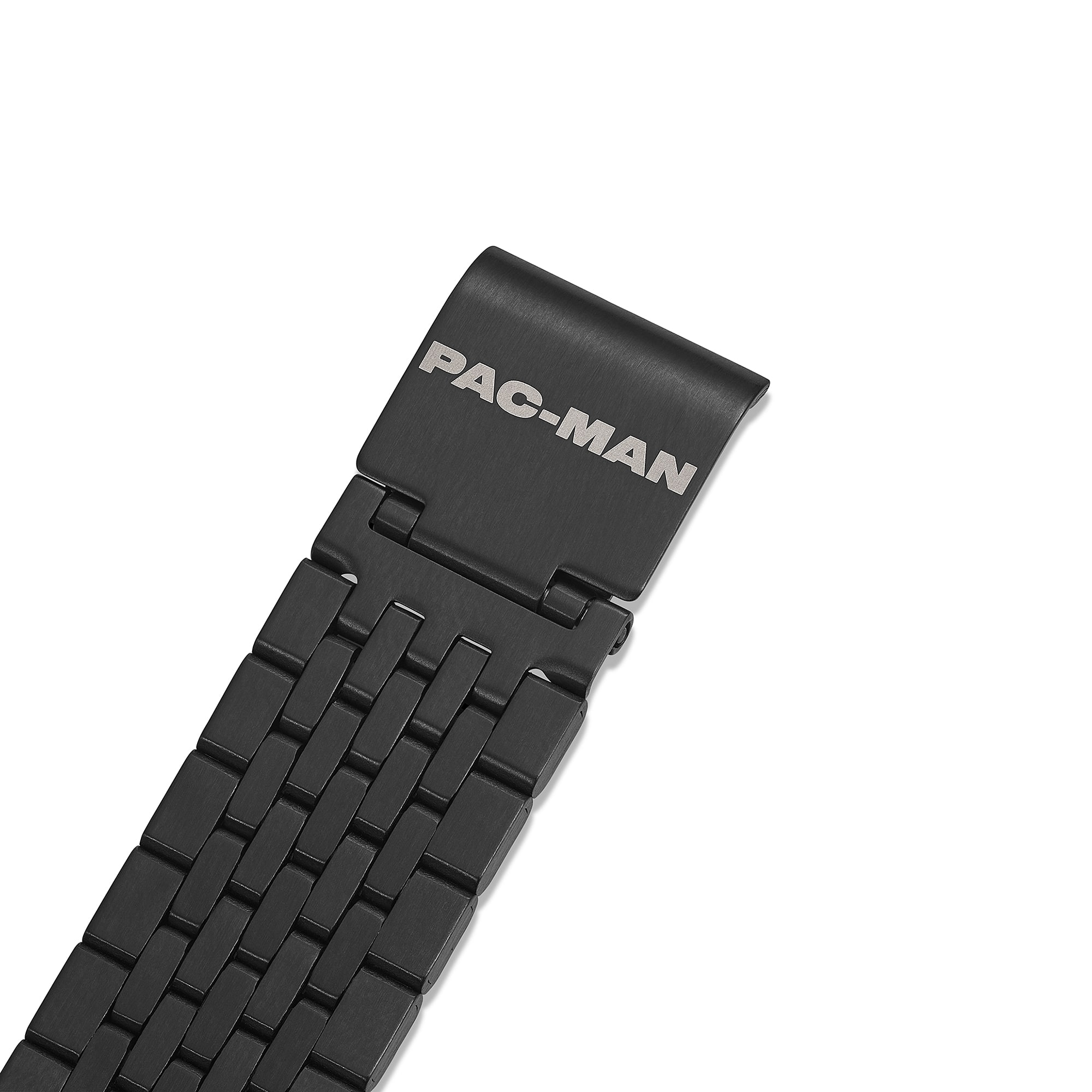 Strap loop of the ABL-100WEPC from the Casio Vintage Pac-Man collection with Pac-Man lettering