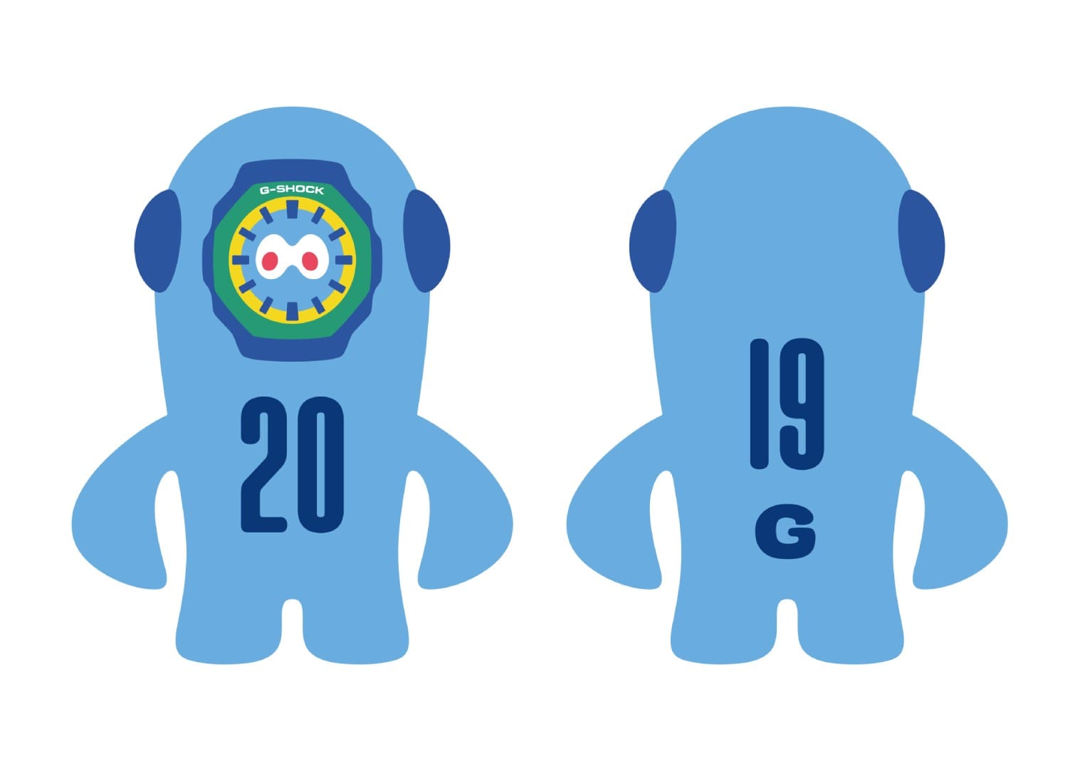 G-Shock and Nigo created the blue Duno. The image links to the overview page for the GA-2100 series