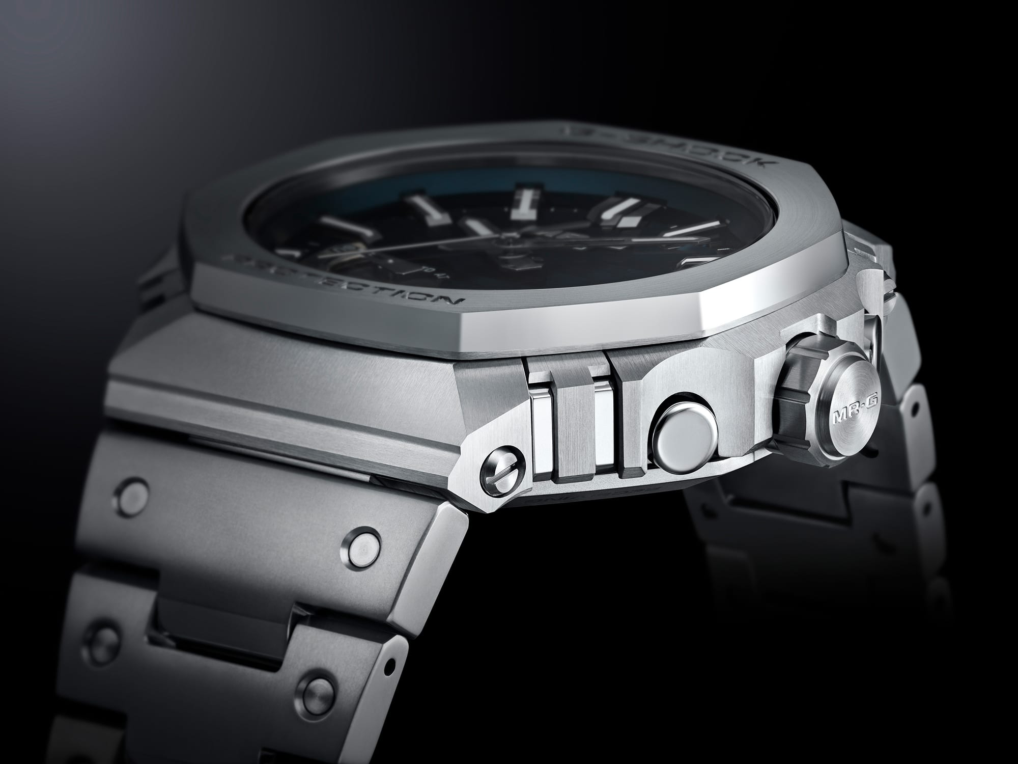 Close-up of the side of the case with control buttons