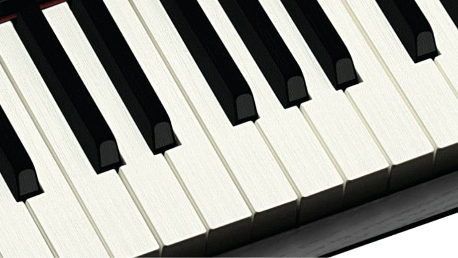 Close-up of a piano keyboard