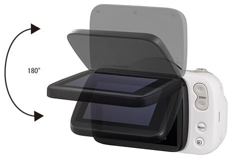 LCD monitor of the dermatology camera tilted up to 180 degrees
