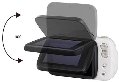 LCD monitor of the dermatology camera tilted up to 180 degrees