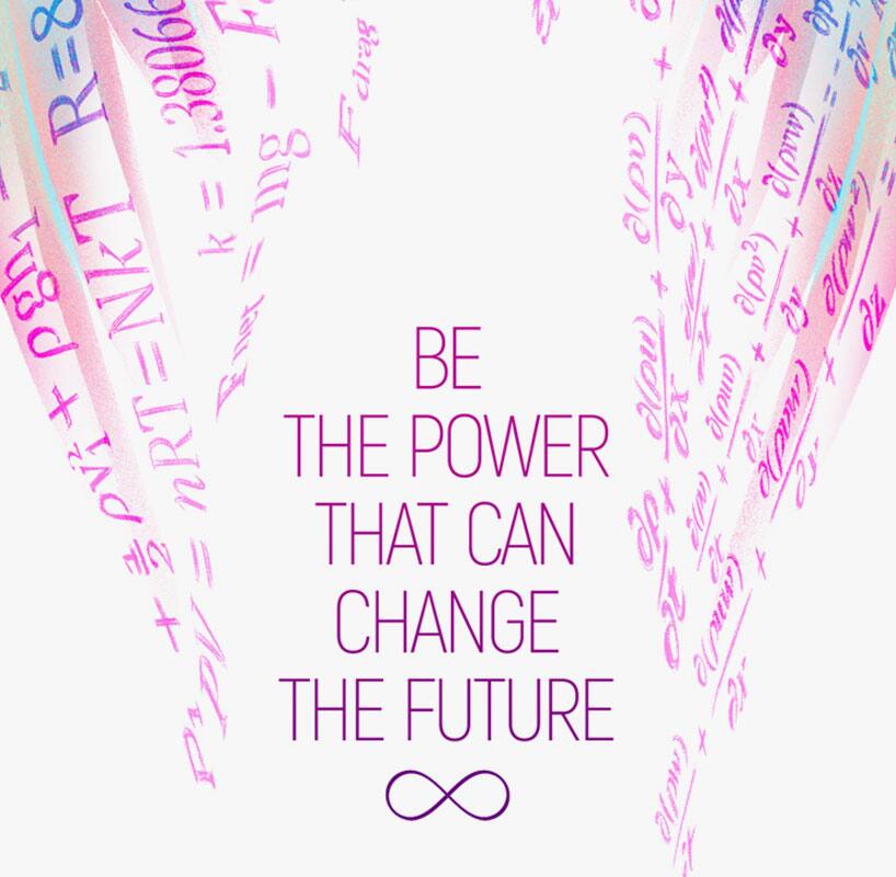 Purple text on white background "Be the power that can change the future''