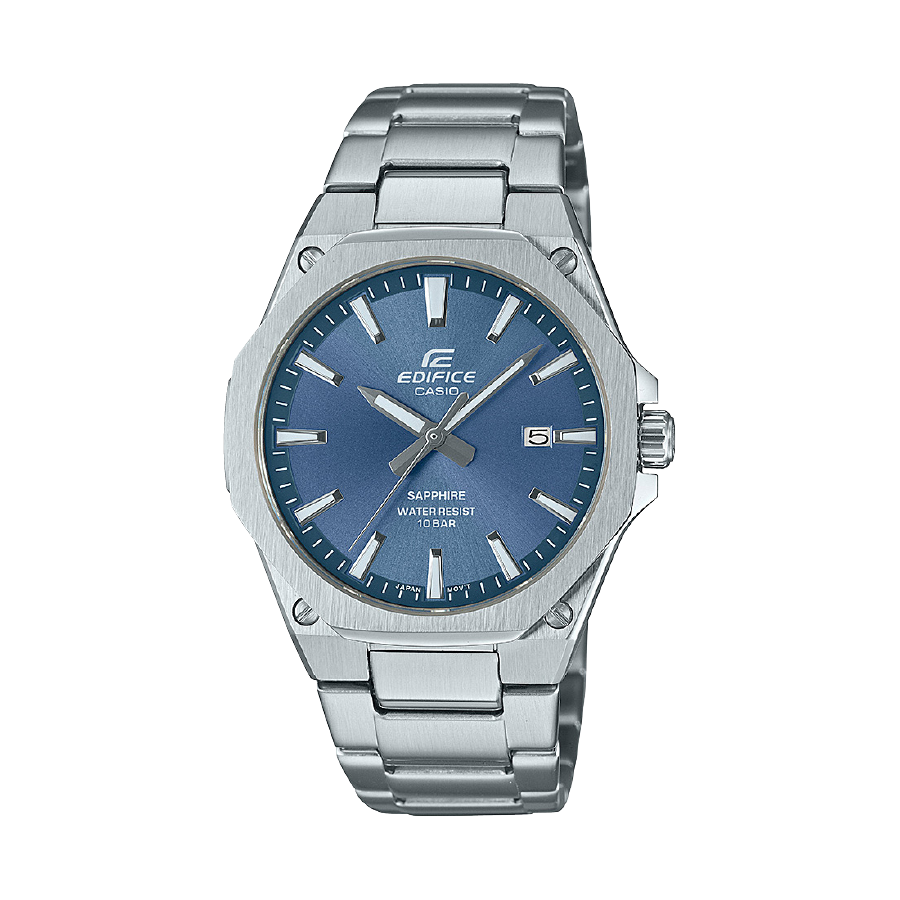 The Casio Edifice EFR-S108DJ series with a white, blue or green dial