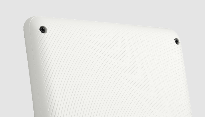 Dos cannelé de la calculatrice de bureau JE-12E-WE de CASIO.