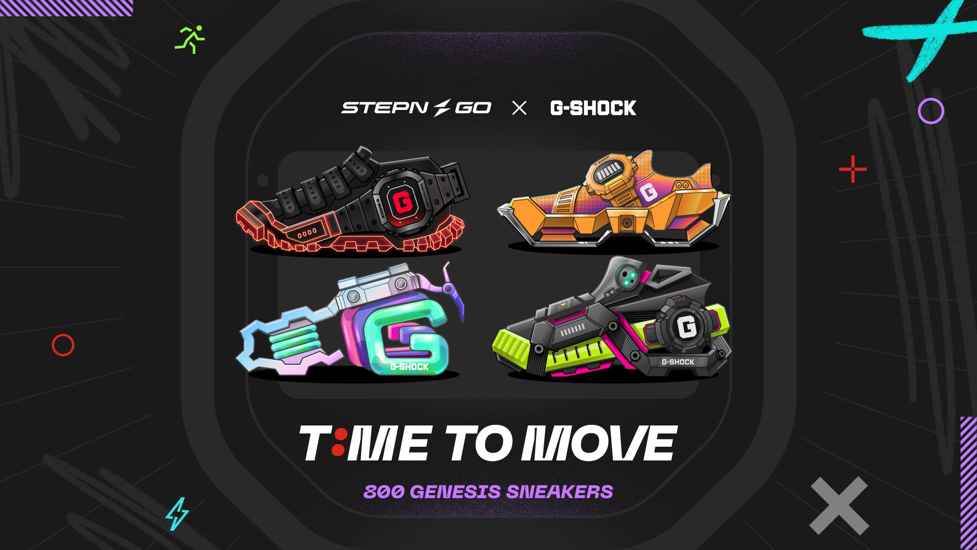 Sneaker G-Shock Stepn Go dans l'application NFT