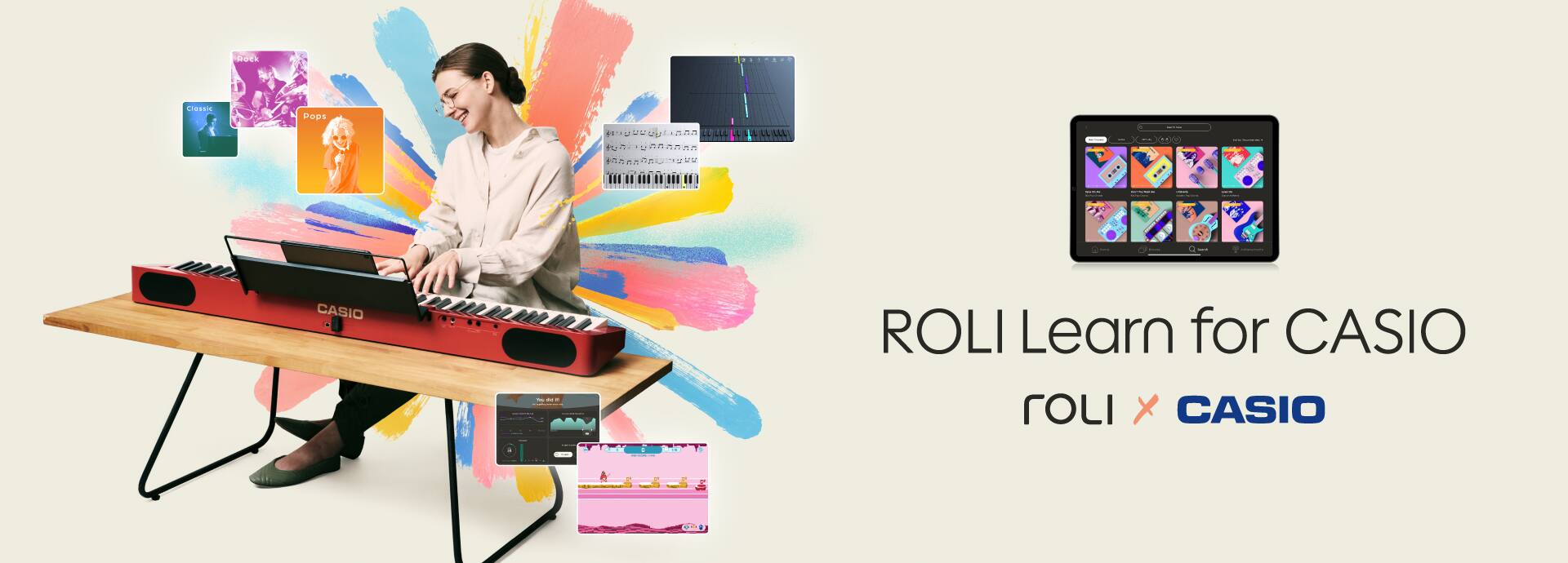 Lien vers la page décrivant l'application "ROLI Learn for CASIO".