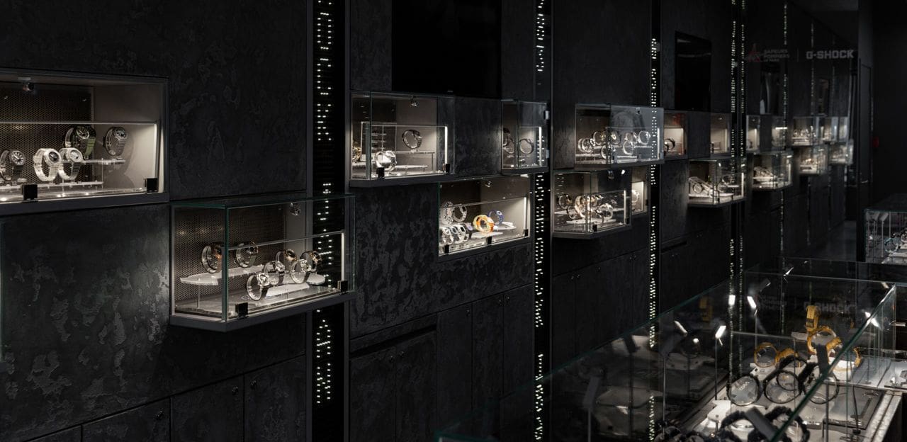 Vue interieur du G-SHOCK store en Paris