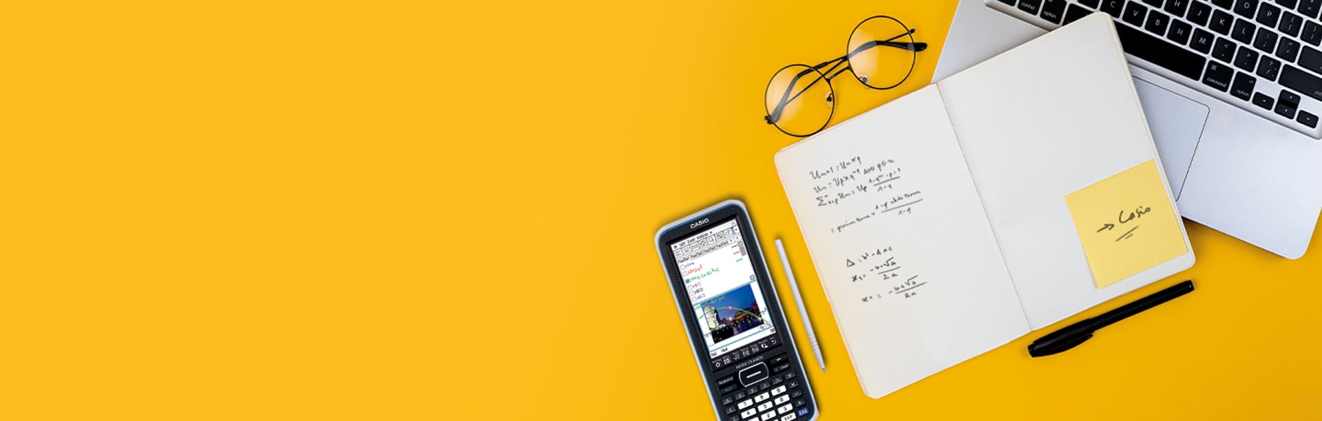 Calculatrice graphique CAS avec bloc-notes et ordinateur portable