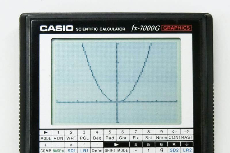 Gros plan sur l'écran de la calculatrice fx-7000G de CASIO