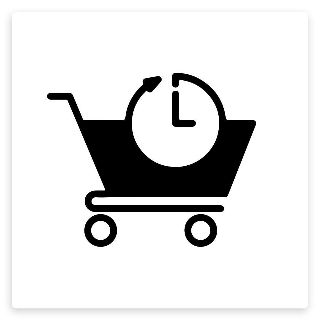 Icône d'un caddie, symbole de précommandes