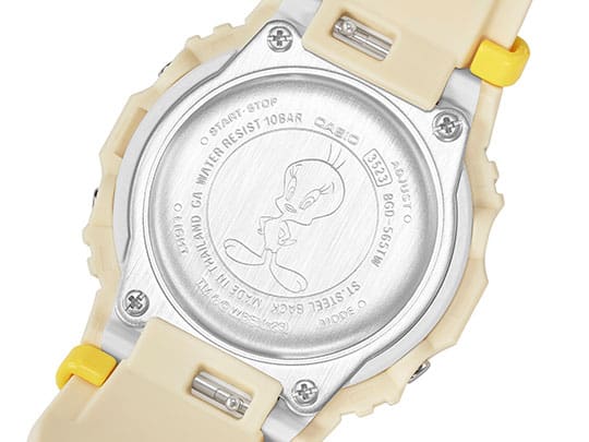 Dos de la montre collaborative BGD-565 avec gravure Tweety
